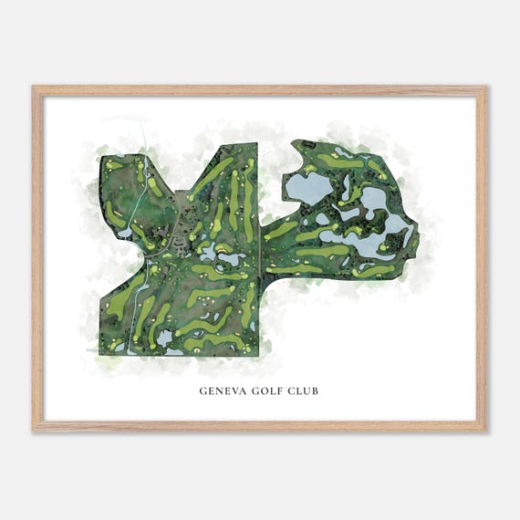 Geneva Golf Club In Alexandria Minnesota Classic Watercolor Map Golfer Gift Golf Wall Art Golf Poster Print Course Layout