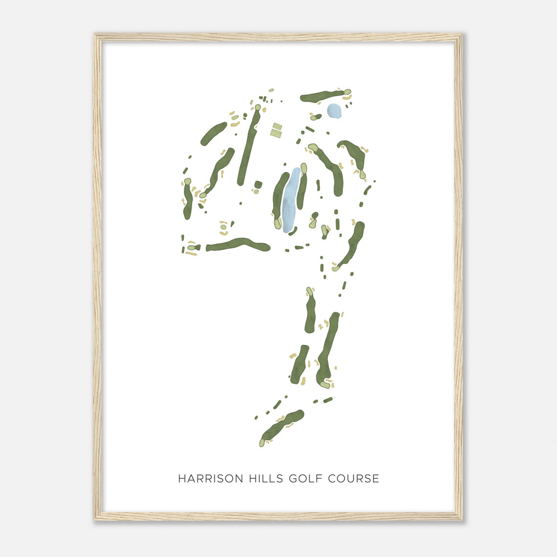 Harrison Hills Golf Course Minimalist Watercolor Map Gift Print - Image 2