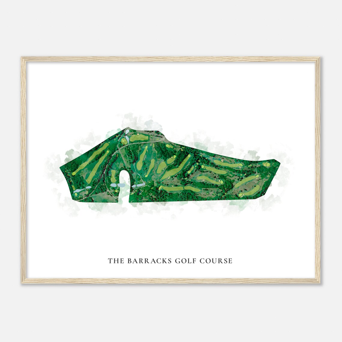 The Barracks Golf Course New York Classic Watercolor Map Golfer Gift Golf Wall Art Golf Poster Print Course Layout