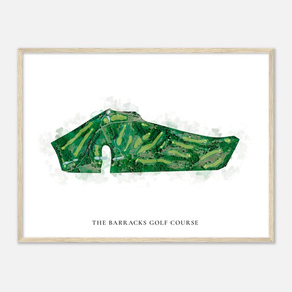 The Barracks Golf Course New York Classic Watercolor Map Golfer Gift Golf Wall Art Golf Poster Print Course Layout