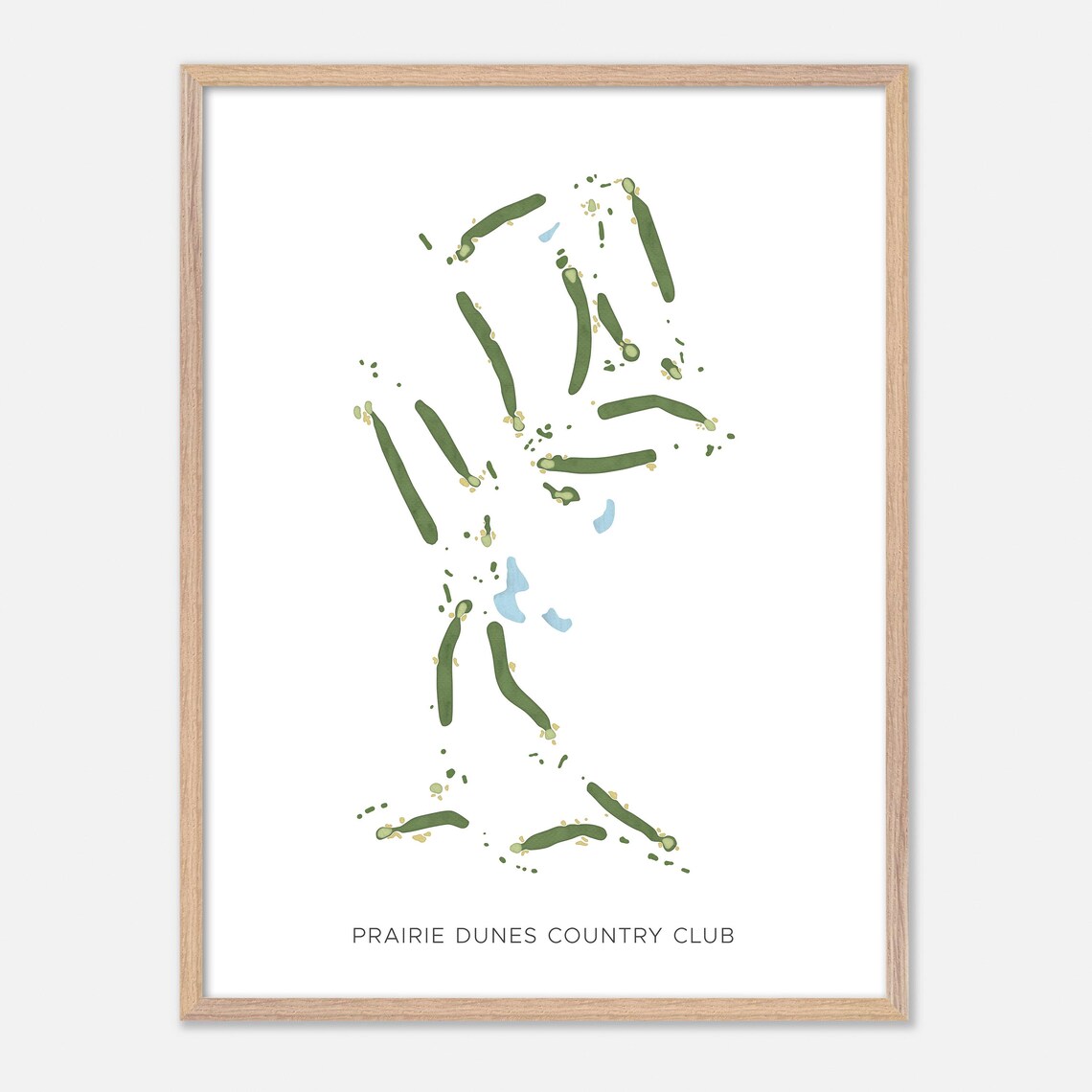Prairie Dunes Country Club Minimalist Watercolor Fairway Map Poster - Image 6