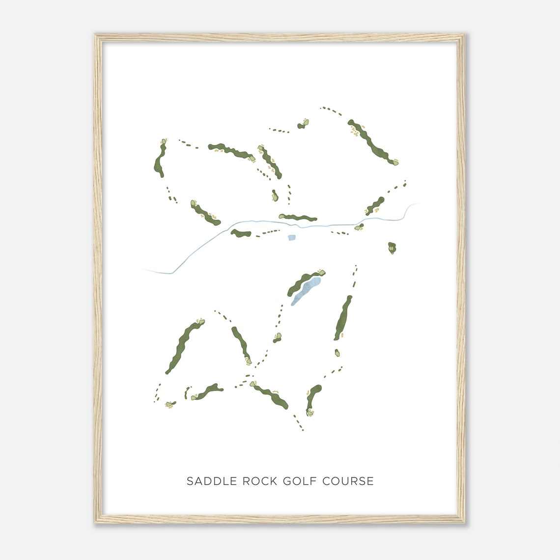 Saddle Rock Golf Course Modern Minimalist Fairway Map Poster
