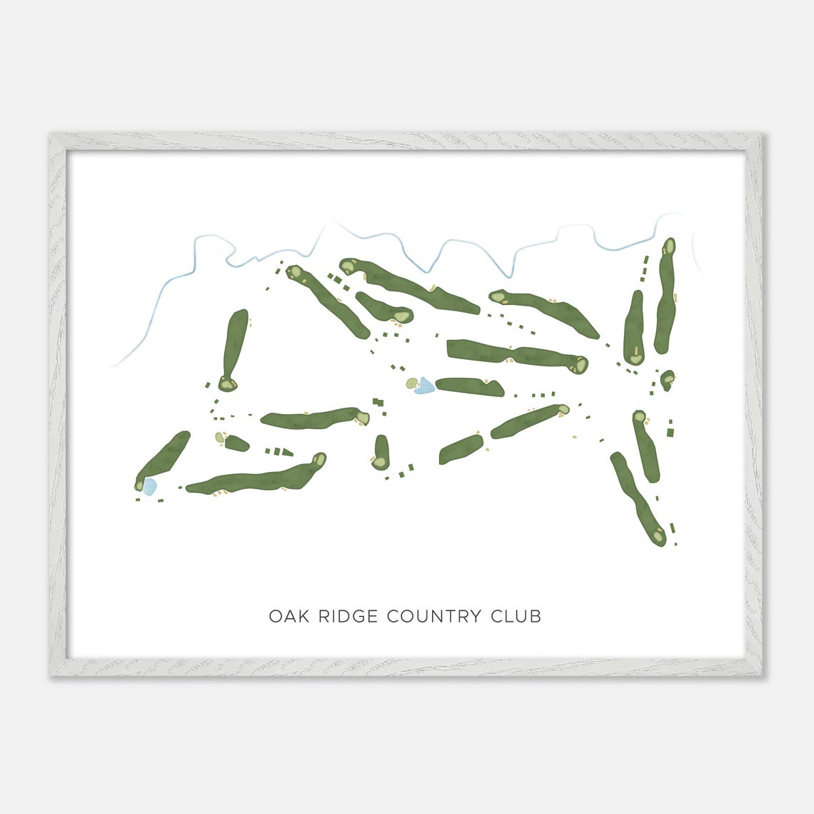 Oak Ridge Country Club Golf Course Fairway Map Minimalist Poster - Image 4