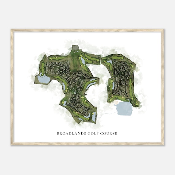 Broadlands Golf Course Colorado Classic Watercolor Map Golfer Gift Golf Wall Art Golf Poster Print Course Layout