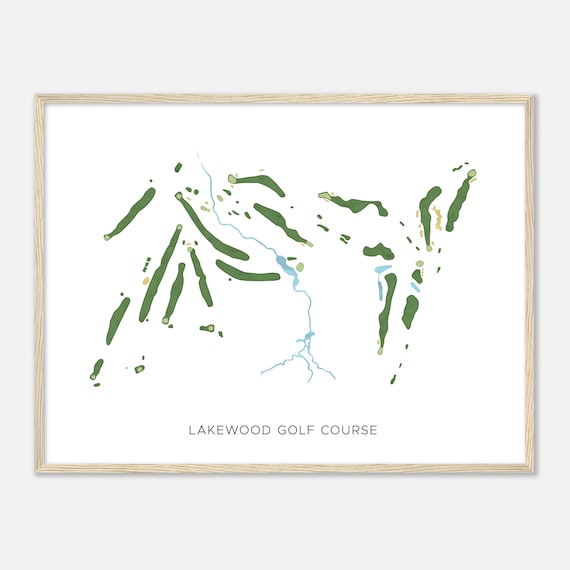 Lakewood Golf Course Maine Modern Watercolor Map Golfer Gift Golf Wall Art Golf Poster Print Course Layout