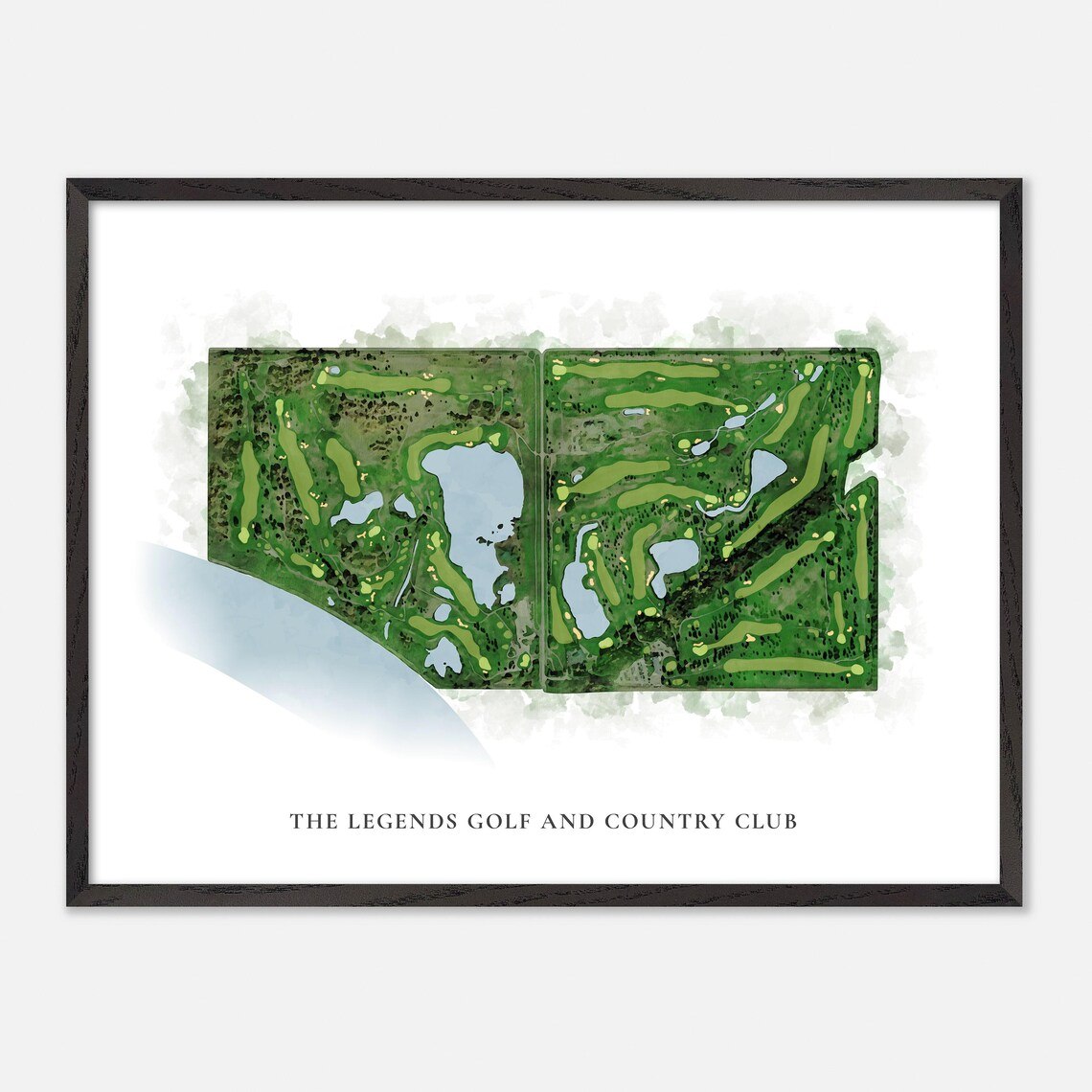 The Legends Golf and Country Club Sherwood Park Canada Classic Watercolor Map Poster - Image 4