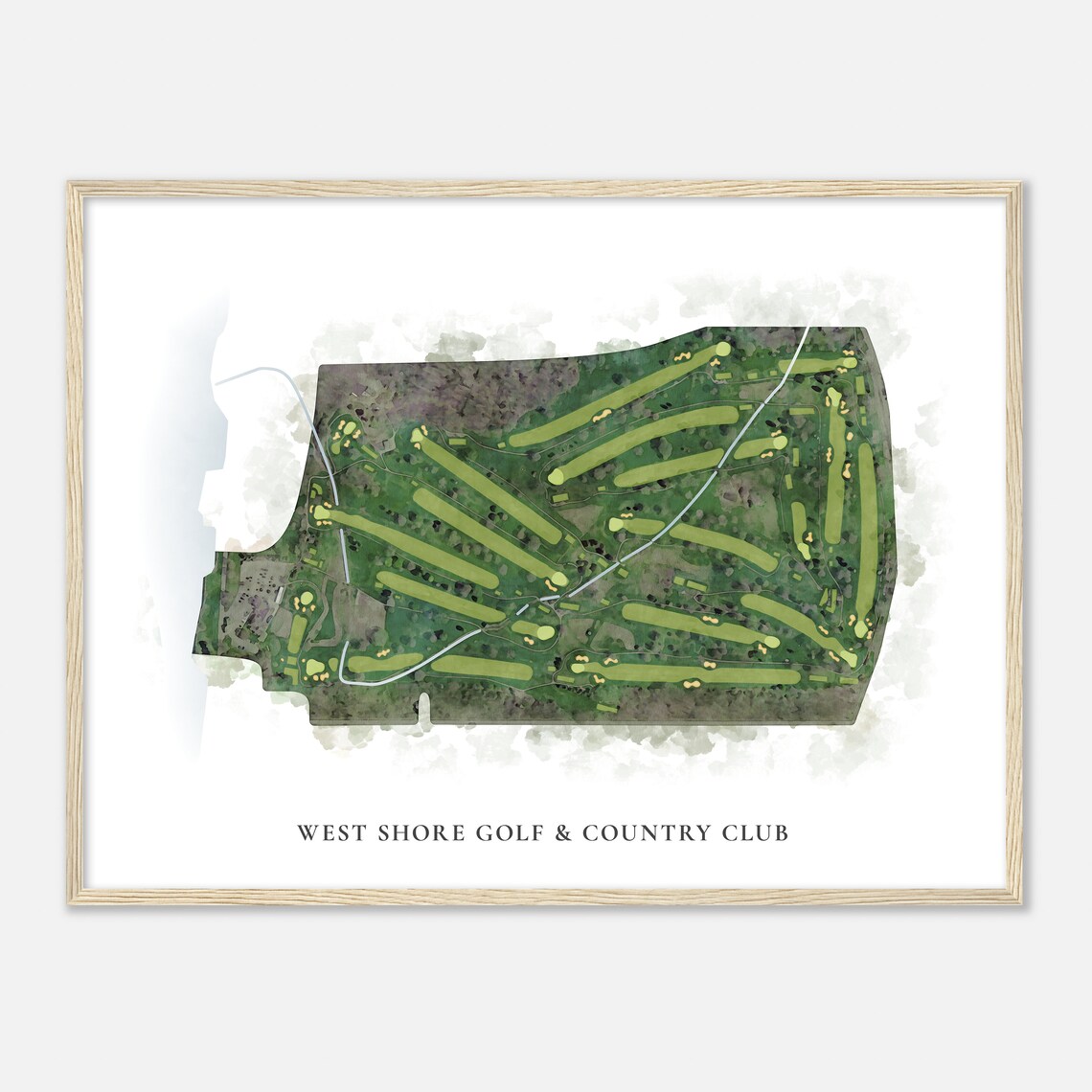 West Shore Golf & Country Club Watercolor Map Art Golfer Poster