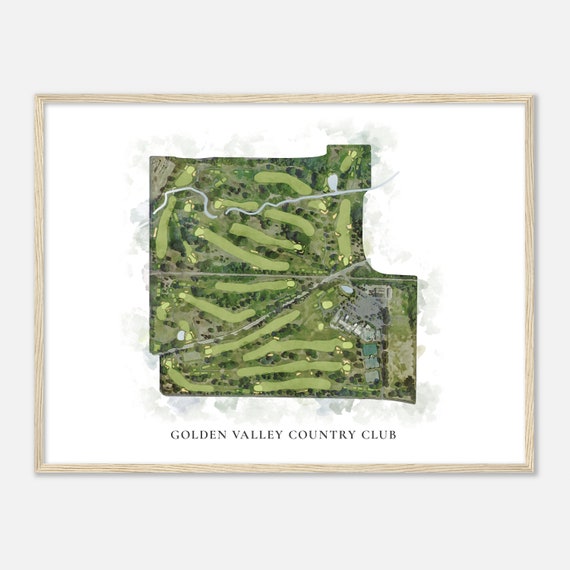 Golden Valley Country Club Minnesota Classic Watercolor Map Golfer Gift Golf Wall Art Golf Poster Print Course Layout