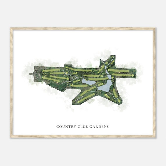 Country Club Gardens Missouri Classic Watercolor Map Golfer Gift Golf Wall Art Golf Poster Print Course Layout