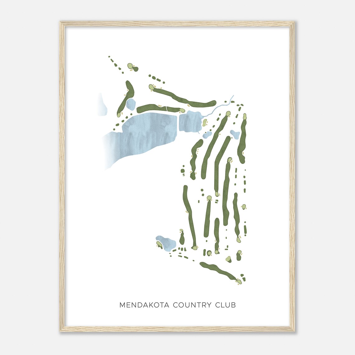Mendakota Country Club Modern Watercolor Golf Course Map Art Poster - Image 2