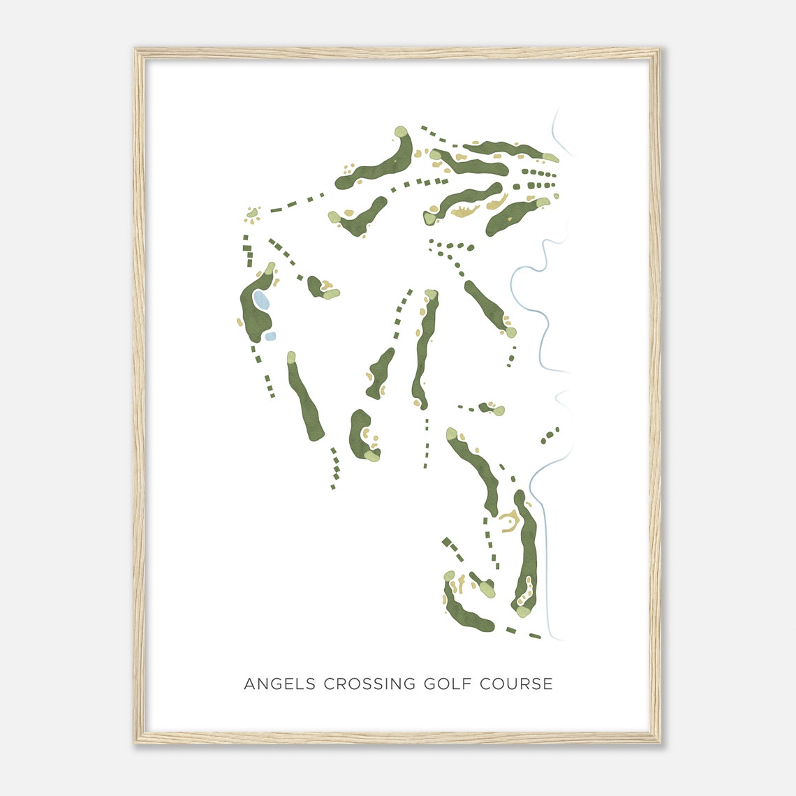 Angels Crossing Golf Course Modern Watercolor Course Map Poster - Image 2