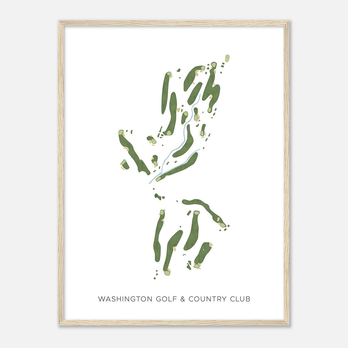 Washington Golf & Country Club Virginia Modern Watercolor Course Map Poster