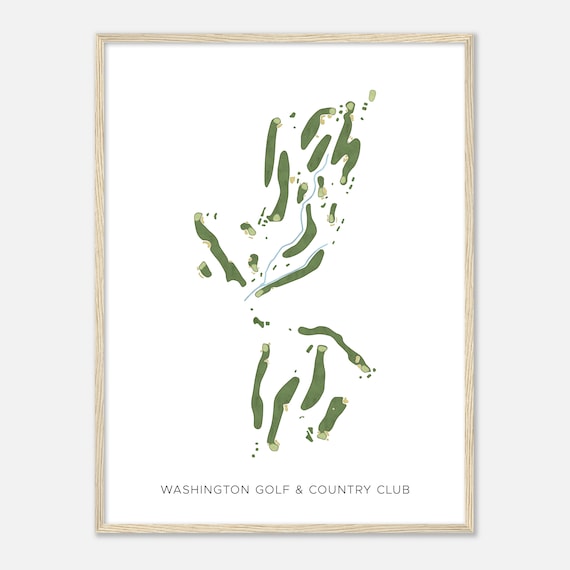 Washington Golf & Country Club Virginia Modern Watercolor Course Map Poster