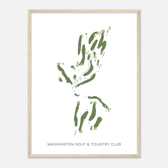 Washington Golf Country Club Virginia Modern Watercolor Map Golfer Gift Golf Wall Art Golf Poster Print Course Layout