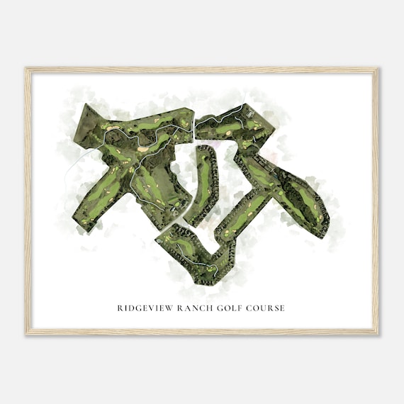 Ridgeview Ranch Golf Course Texas Classic Watercolor Golf Map Poster