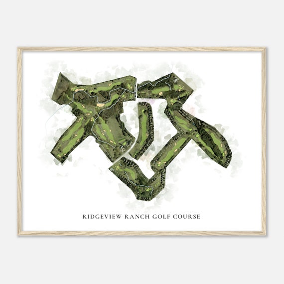 Ridgeview Ranch Golf Course Texas Classic Watercolor Map Golfer Gift Golf Wall Art Golf Poster Print Course Layout