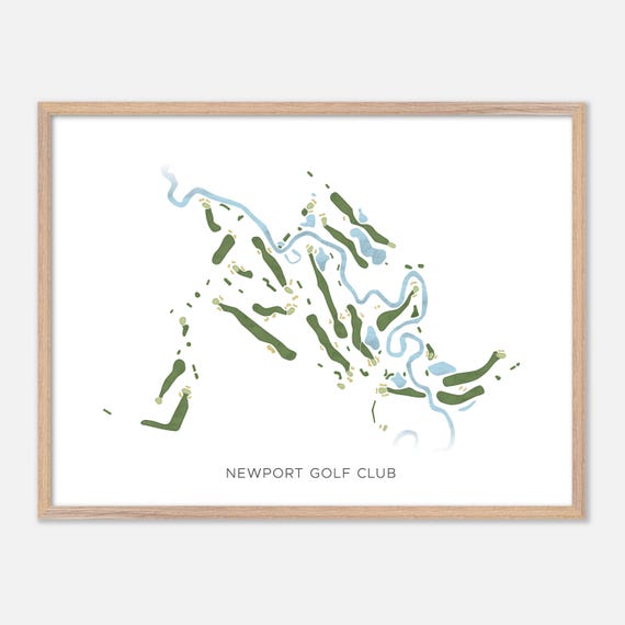 Newport Golf Club In Newport New Hampshire Modern Watercolor Map Golfer Gift Golf Wall Art Golf Poster Print Course Layout