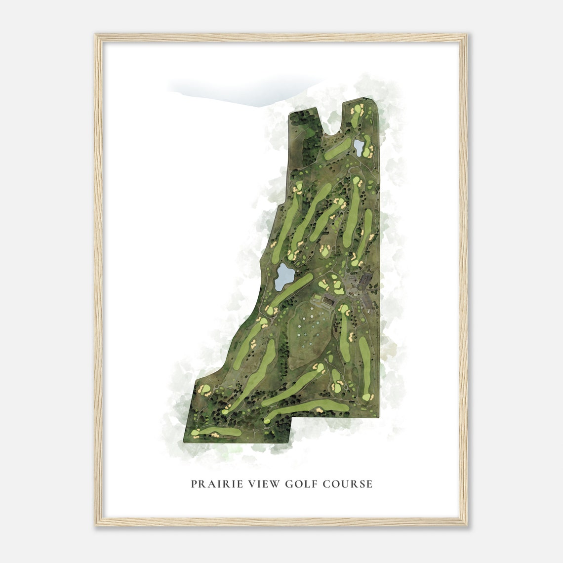 Prairie View Golf Course Classic Watercolor Course Map Art Poster - Image 2