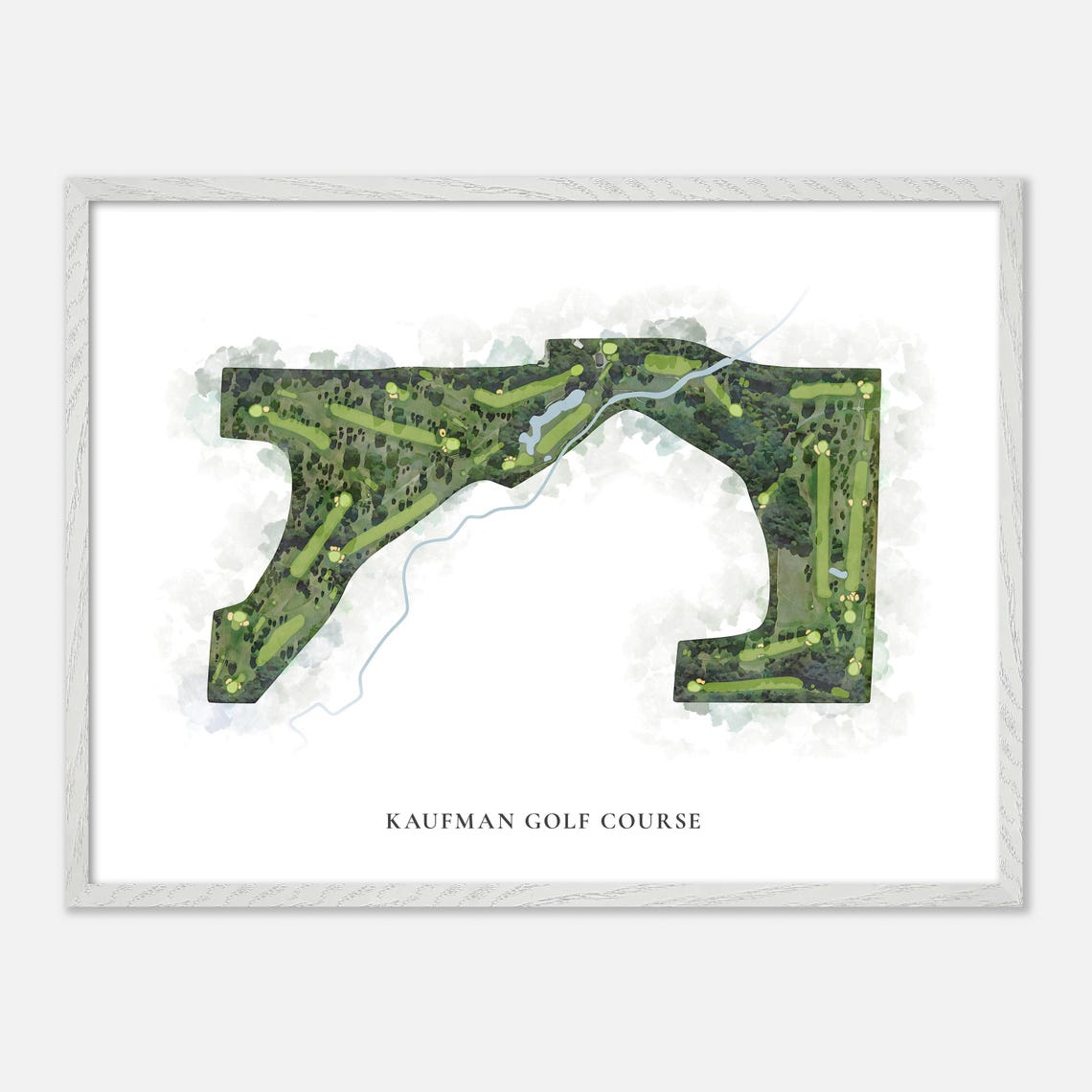 Kaufman Golf Course Michigan Classic Watercolor Course Map Poster - Image 4