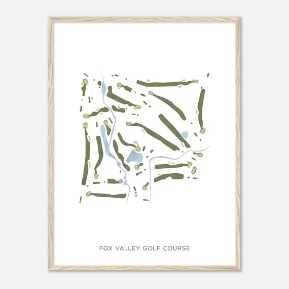 Fox Valley Golf Course Wisconsin Modern Watercolor Map Golfer Gift Golf Wall Art Golf Poster Print Course Layout