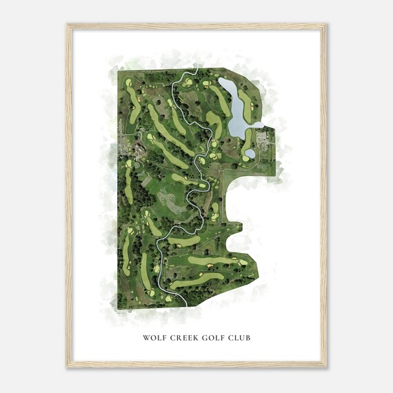 Wolf Creek Golf Club Kansas Classic Watercolor Map Golfer Gift Golf Wall Art Golf Poster Print Course Layout
