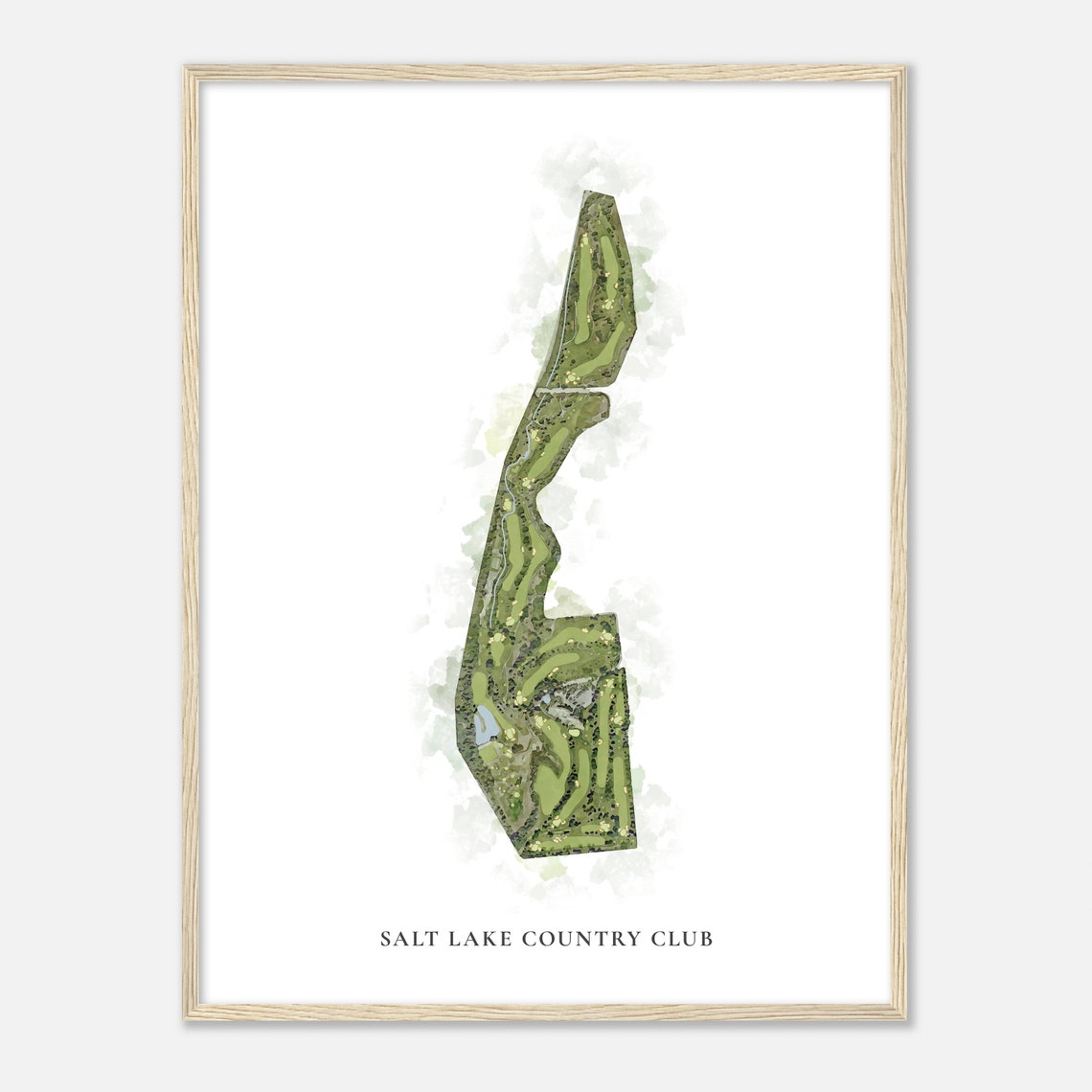 Salt Lake Country Club Utah Classic Watercolor Golf Map Poster
