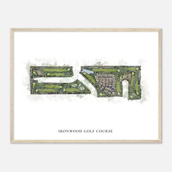 Ironwood Golf Course Arizona Classic Watercolor Map Golfer Gift Golf Wall Art Golf Poster Print Course Layout