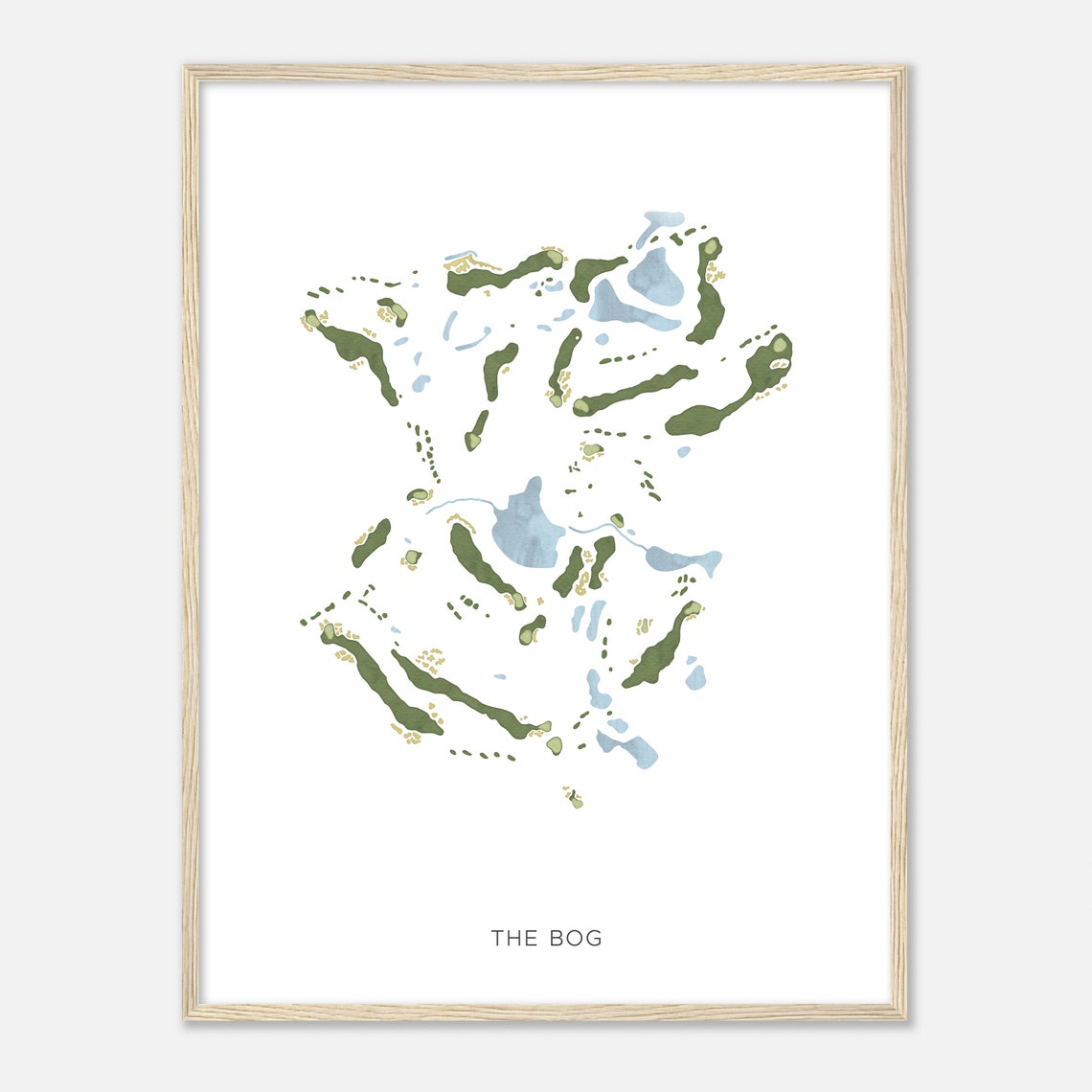 The Bog Golf Course Poster Minimalist Modern Map Golfers Gift