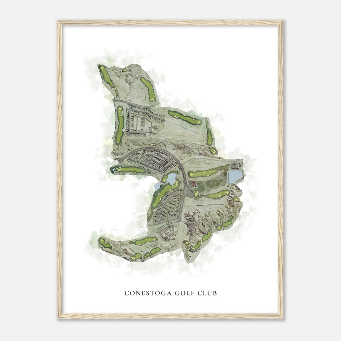 Conestoga Golf Club Nevada Classic Aerial Watercolor Map Poster - Image 2