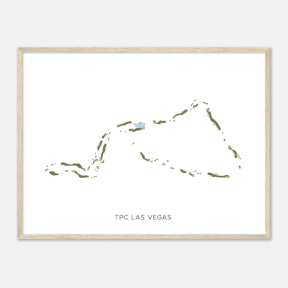 TPC Las Vegas Modern Minimalist Watercolor Golf Course Layout Poster - Image 2