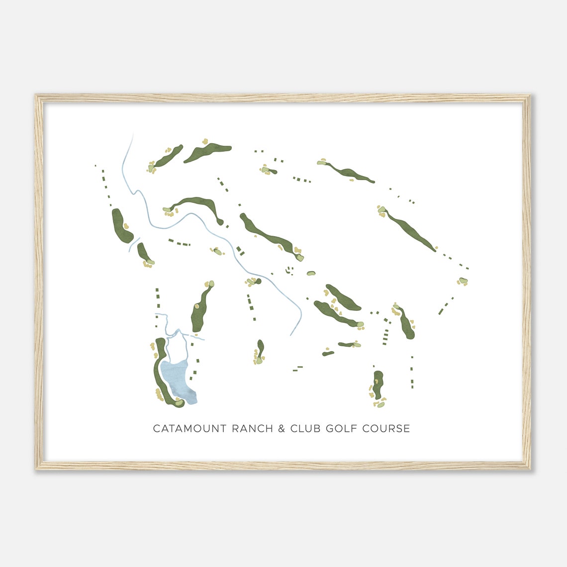 Catamount Ranch and Club Golf Course Watercolor Minimal Map Poster