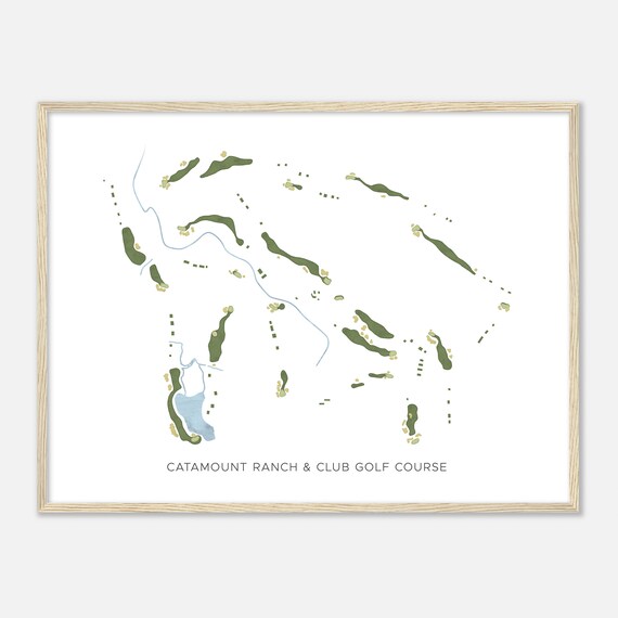 Catamount Ranch Club Golf Course Colorado Modern Watercolor Map Golfer Gift Golf Wall Art Golf Poster Print Course Layout