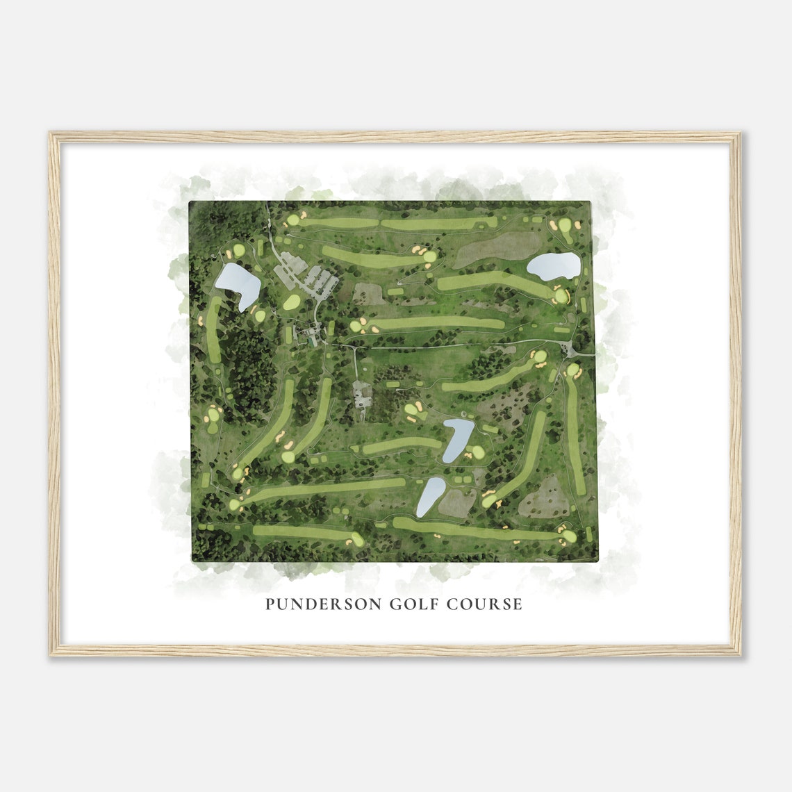 Punderson Golf Course Ohio Classic Watercolor Map Golfer Gift Golf Wall Art Golf Poster Print Course Layout