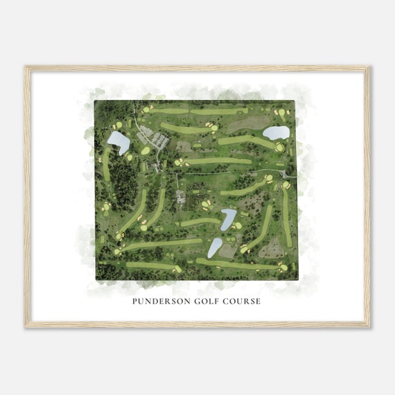 Punderson Golf Course Ohio Classic Watercolor Map Golfer Gift Golf Wall Art Golf Poster Print Course Layout