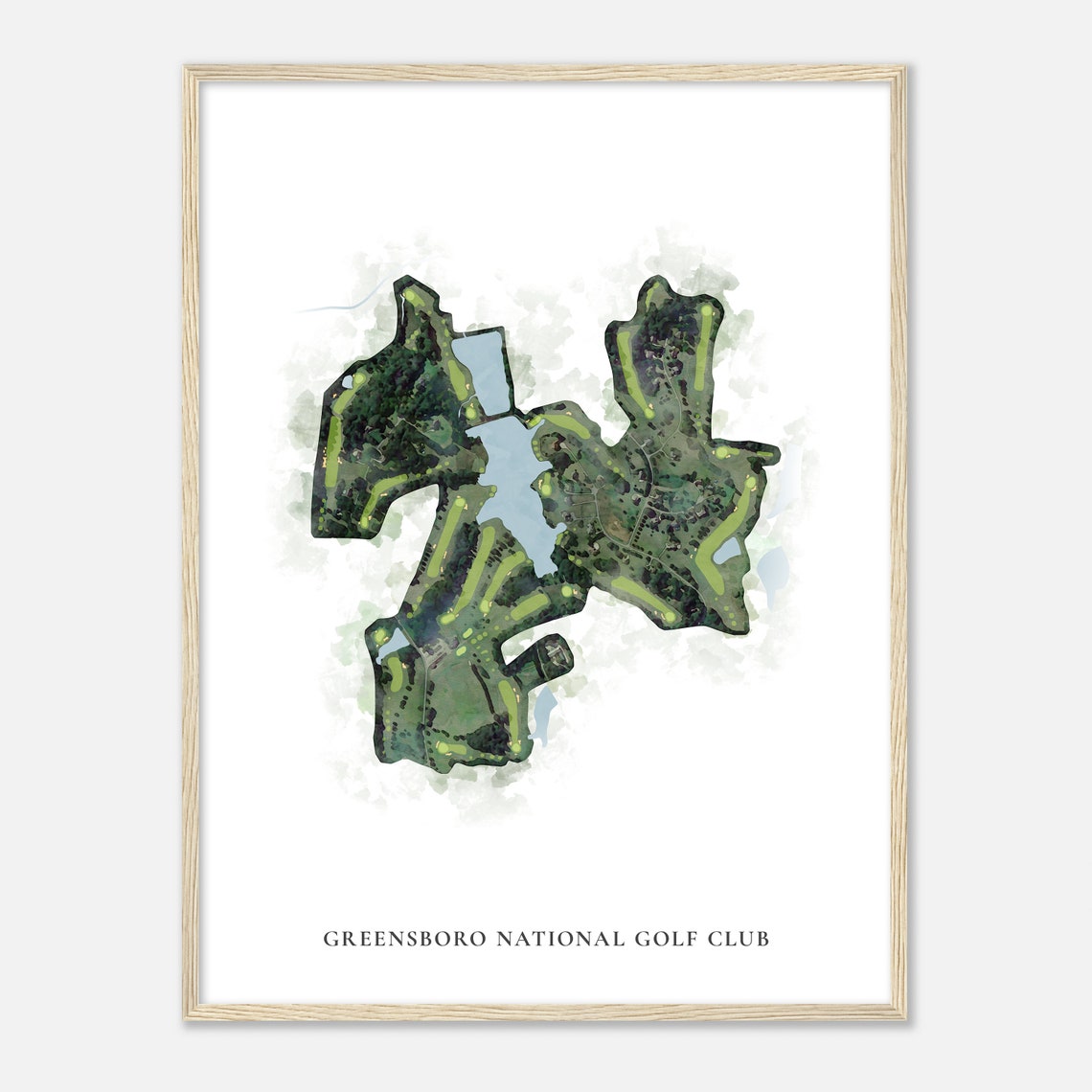 Greensboro National Golf Club Watercolor Course Map Print Art - Image 2