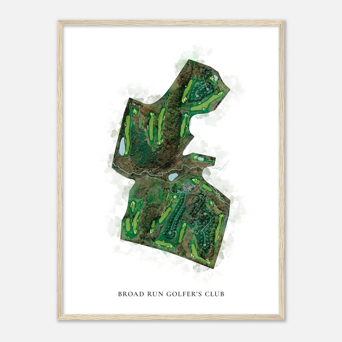Broad Run Golfers Club Pennsylvania Classic Watercolor Map Golfer Gift Golf Wall Art Golf Poster Print Course Layout - Image 2