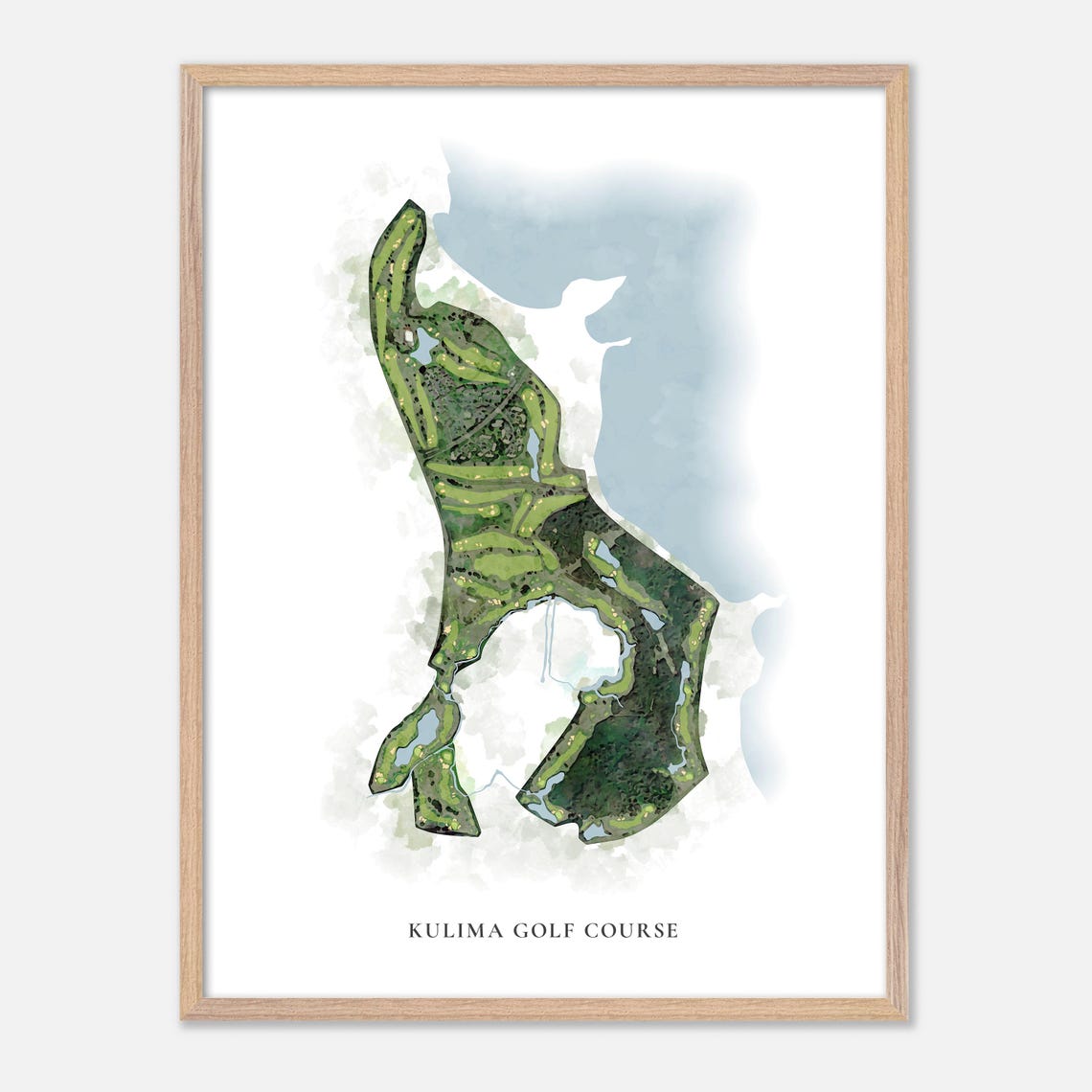 Kulima Golf Course Kahuku Hawaii Classic Watercolor Map Poster - Image 2