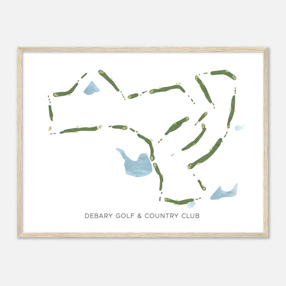 Debary Golf Country Club Florida Modern Watercolor Map Golfer Gift Golf Wall Art Golf Poster Print Course Layout