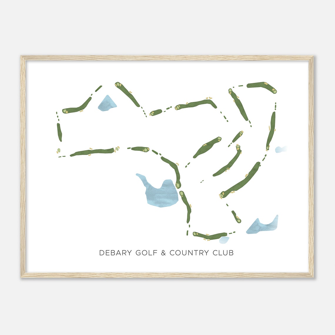 DeBary Golf & Country Club Florida Modern Watercolor Map Poster