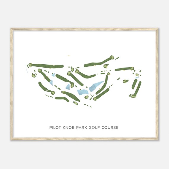 Pilot Knob Park Golf Course Modern Watercolor Golf Map Poster