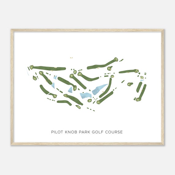 Pilot Knob Park Golf Course North Carolina Modern Watercolor Map Golfer Gift Golf Wall Art Golf Poster Print Course Layout