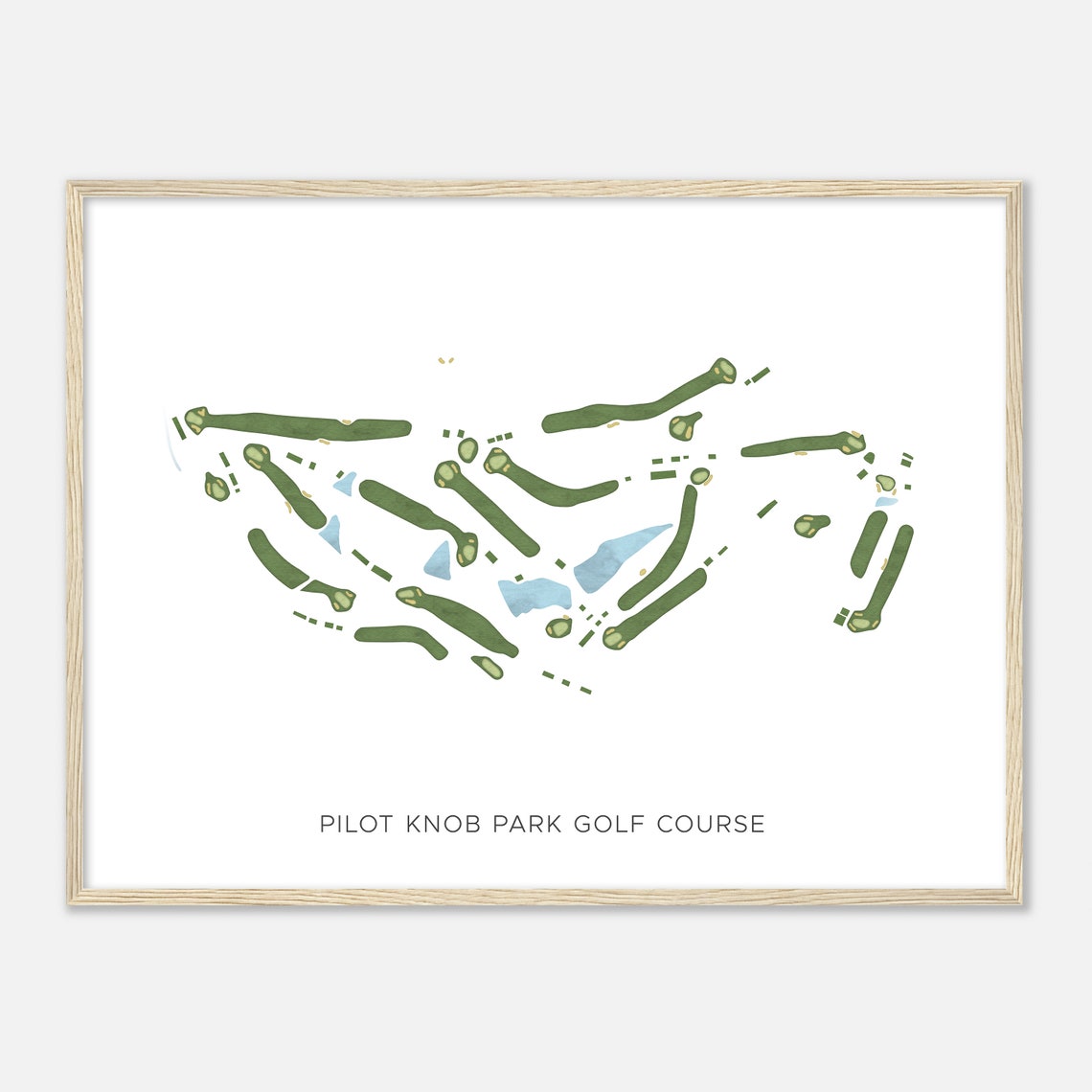 Pilot Knob Park Golf Course Modern Watercolor Golf Map Poster