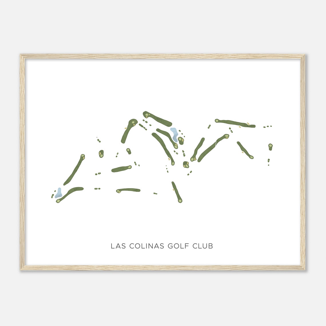 Las Colinas Golf Club Modern Watercolor Golf Course Map Poster