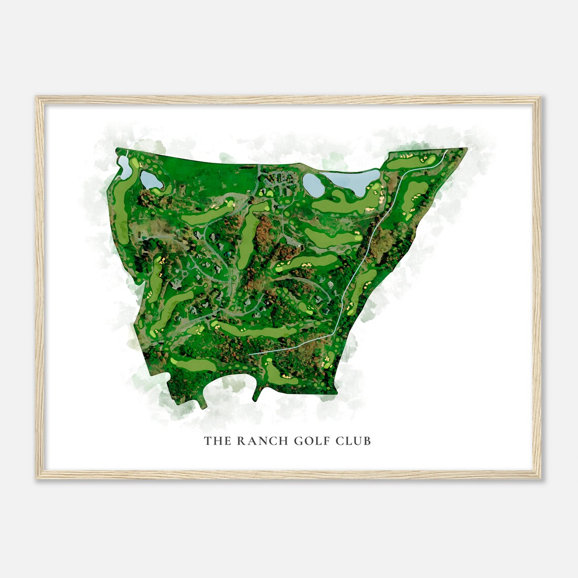 The Ranch Golf Club Massachusetts Classic Watercolor Map Golfer Gift Golf Wall Art Golf Poster Print Course Layout