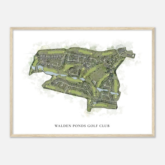 Walden Ponds Golf Club Ohio Classic Watercolor Map Golfer Gift Golf Wall Art Golf Poster Print Course Layout