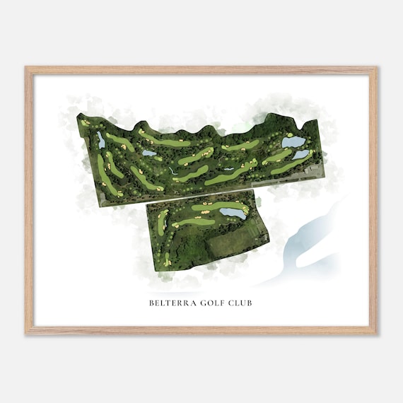 Belterra Golf Club Indiana Classic Watercolor Course Map Poster