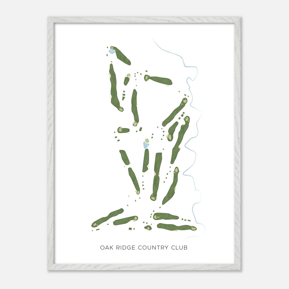 Oak Ridge Country Club Golf Course Fairway Map Minimalist Poster - Image 2