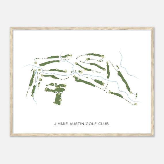 Jimmie Austin Golf Club Oklahoma Modern Watercolor Map Golfer Gift Golf Wall Art Golf Poster Print Course Layout