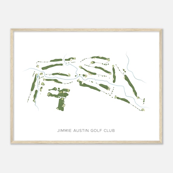 Jimmie Austin Golf Club Oklahoma Modern Watercolor Map Poster