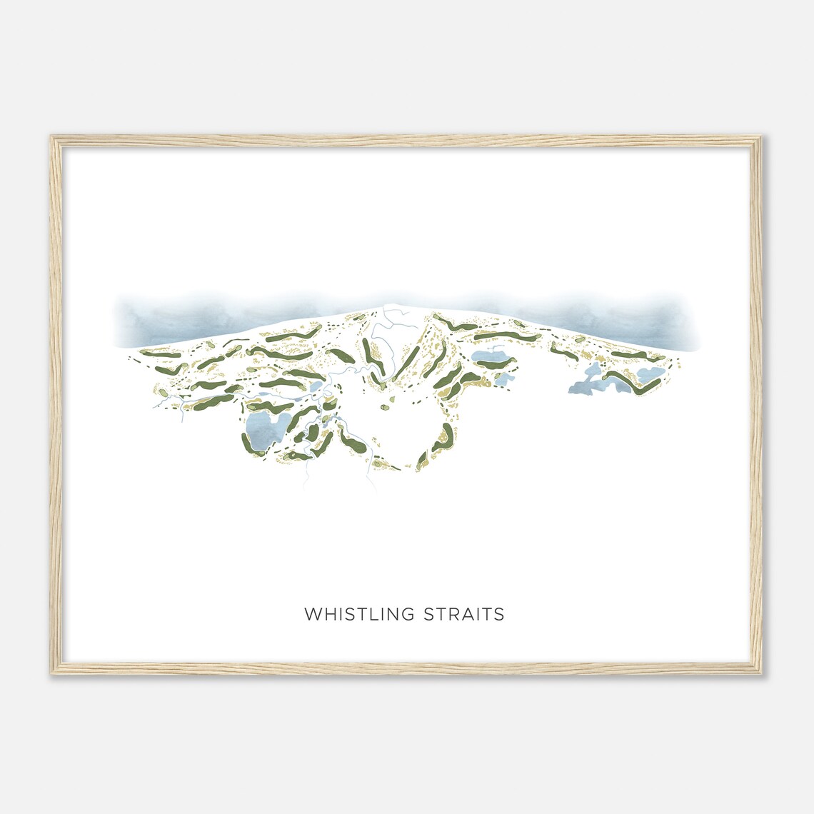 Whistling Straits Wisconsin Modern Watercolor Map Golfer Gift Golf Wall Art Golf Poster Print Course Layout - Image 2